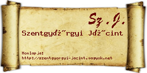 Szentgyörgyi Jácint névjegykártya